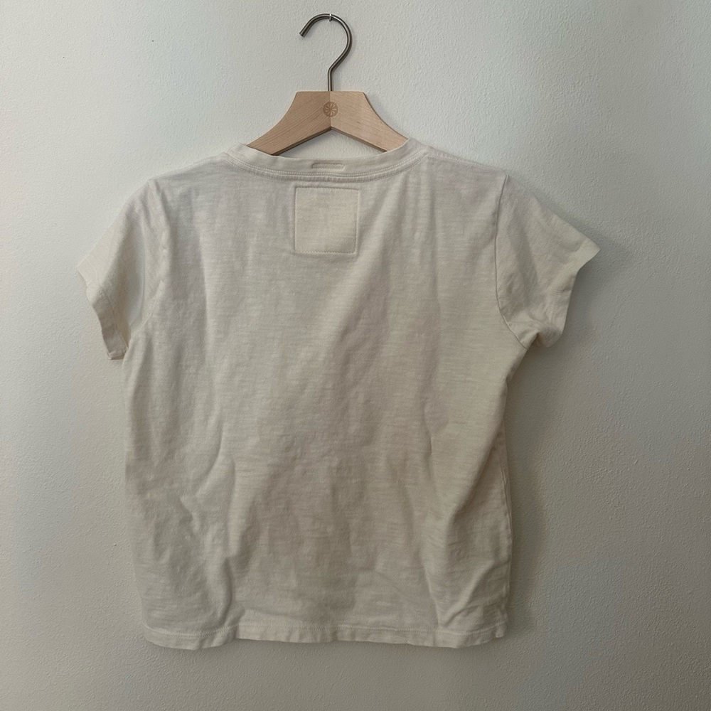 MOTHER Cream Tee with Orange Graphic - Picture 5 of 5